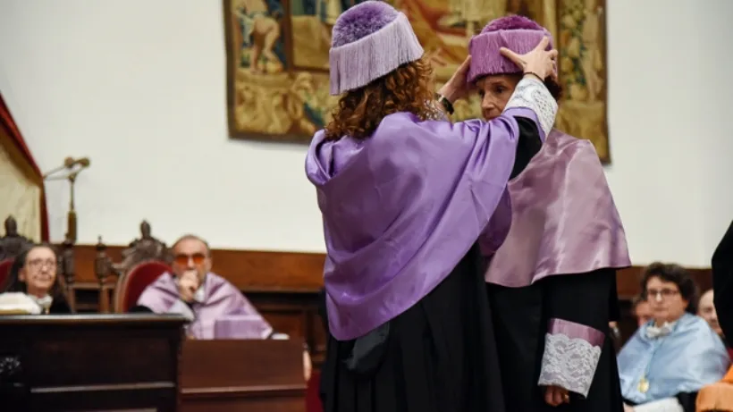 Rocío Fernández-Ballesteros García en la ceremonia realizada en el Paraninfo. Foto USAL