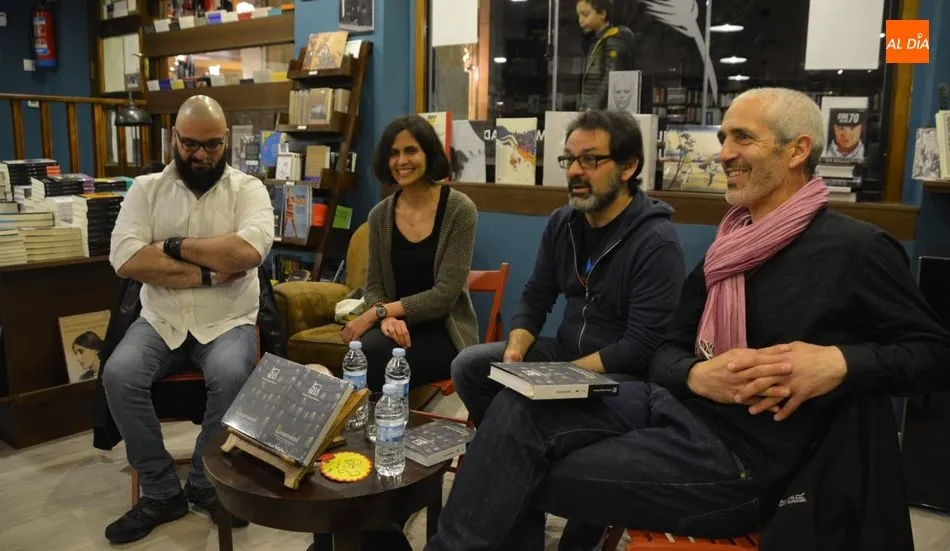 César Brito, Marta Arias, Antonio Marcos y Alberto Prieto, en la presentación en Letras Corsarias. Foto: Lydia González