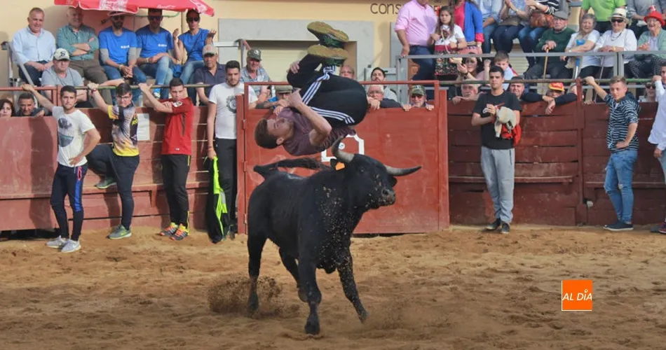 Un mozo muestra sus habilidades frente a la vaquilla/Foto: Pablo Holgado