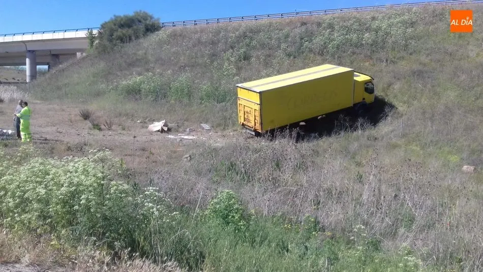 El camión accidentado