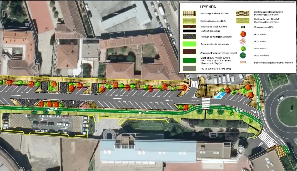 Plano de este proyecto en la avenida de la Merced
