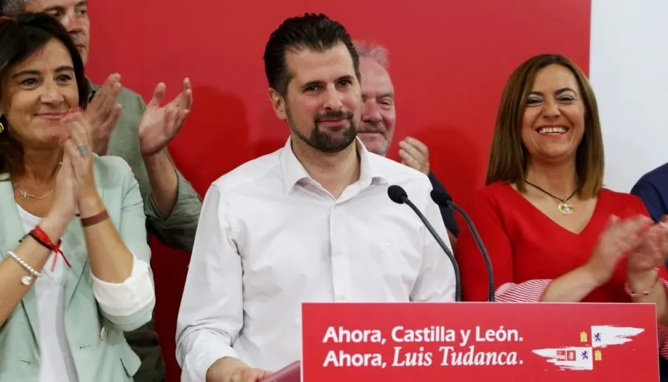 Intervención de Tudanca tras el triunfo del PSOE en Castilla y León
