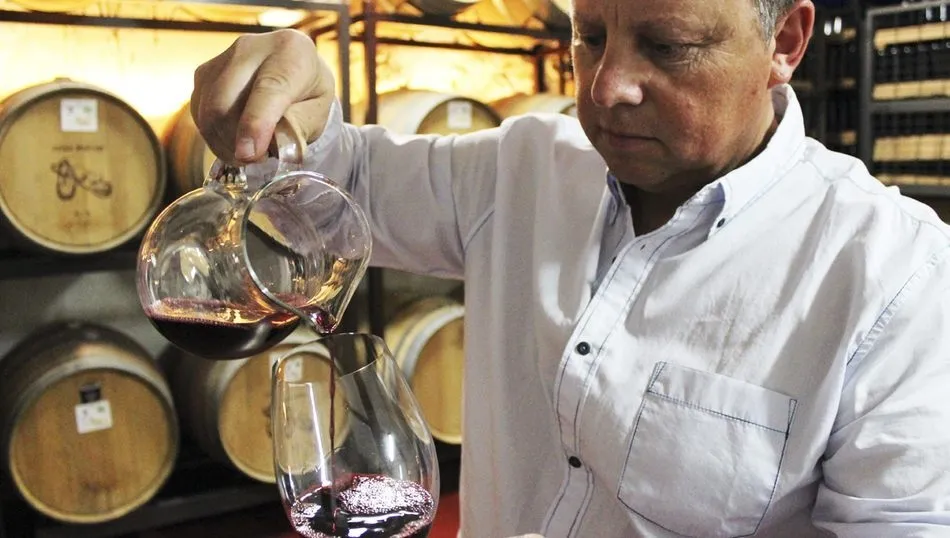 Alberto Madruga en su bodega de Tardáguila / FOTOS: JAVIER BRAGADO