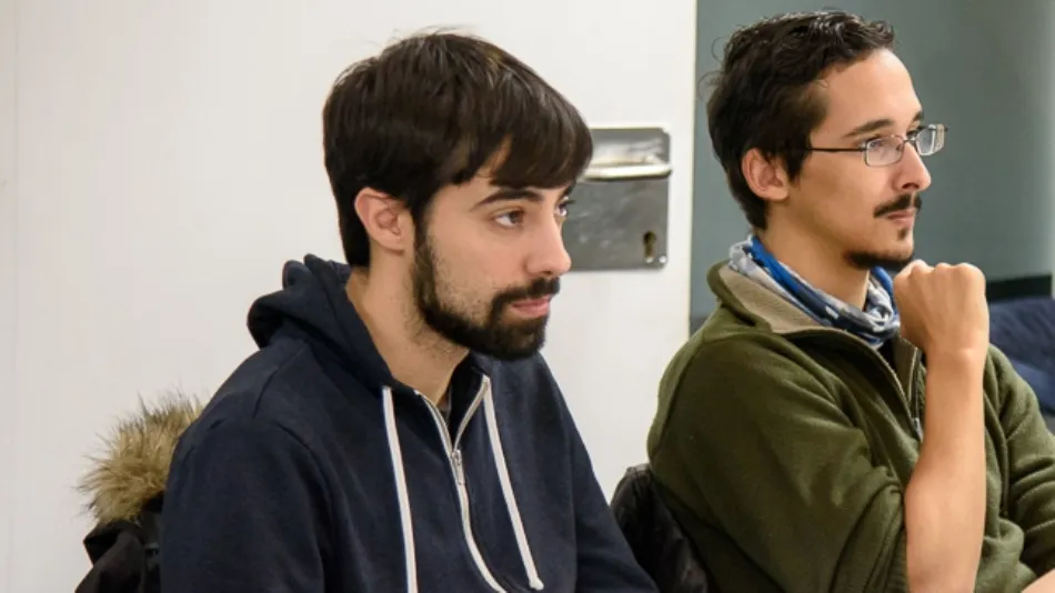 Ramiro Sánchez y Rubén Martín han ganado la fase local del Centro Explorer USAL con su proyecto In my hand. Foto Usal