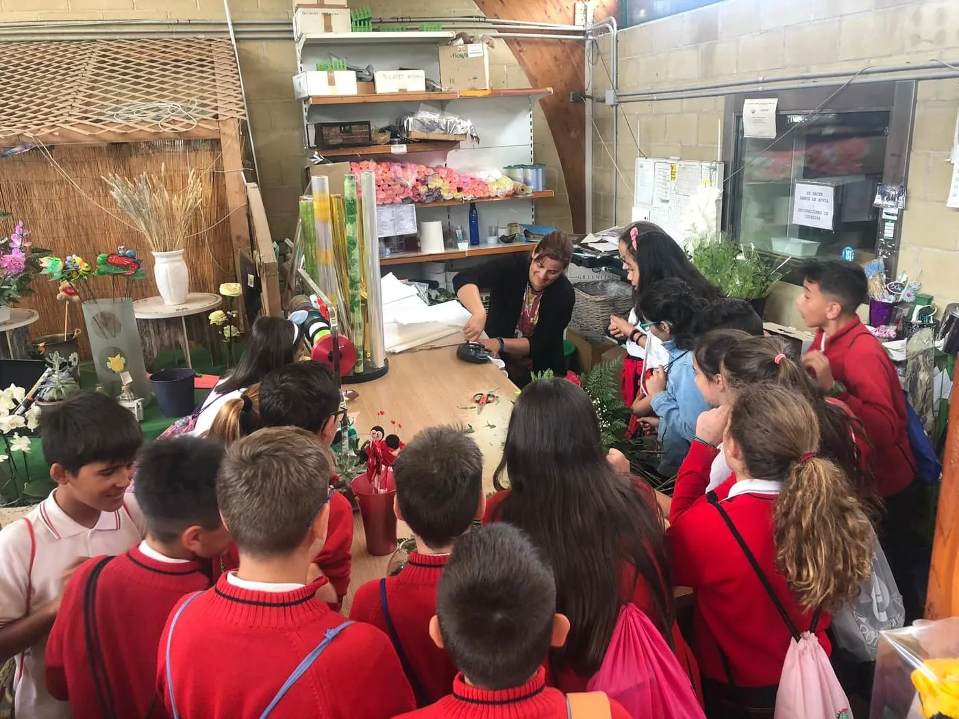 Los alumnos, en el vivero