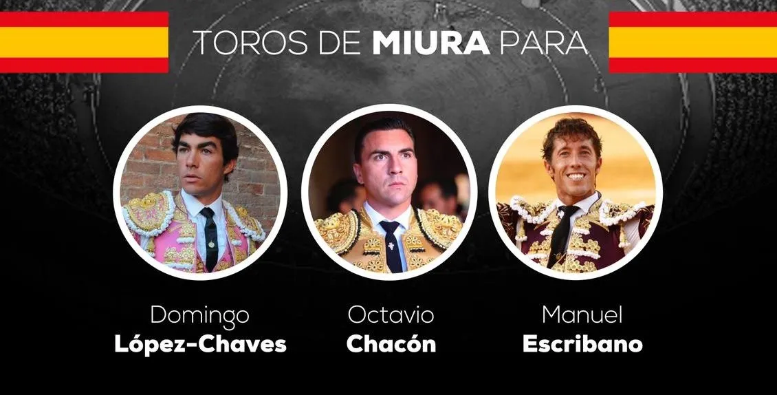 Domingo López Chaves, Octavio Chacón y Manuel Escribano