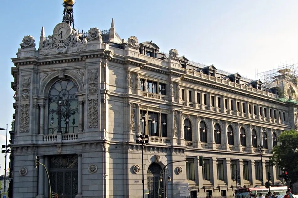 Fachada del Banco de España, en Madrid.