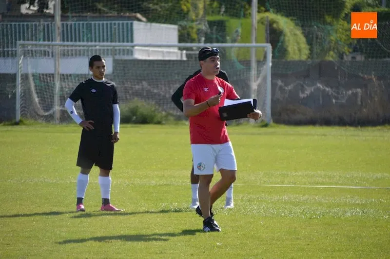 Chiquimarco en su último entrenamiento con el Salamanca UDS, que tenía lugar este viernes