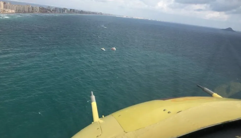Labores de búsqueda del piloto en el Mar Menor