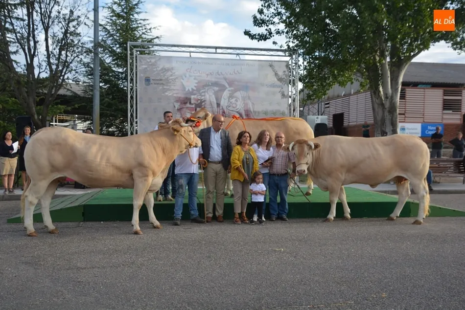 Entrega de premios de los campeones de los concursos de ganado vacuno