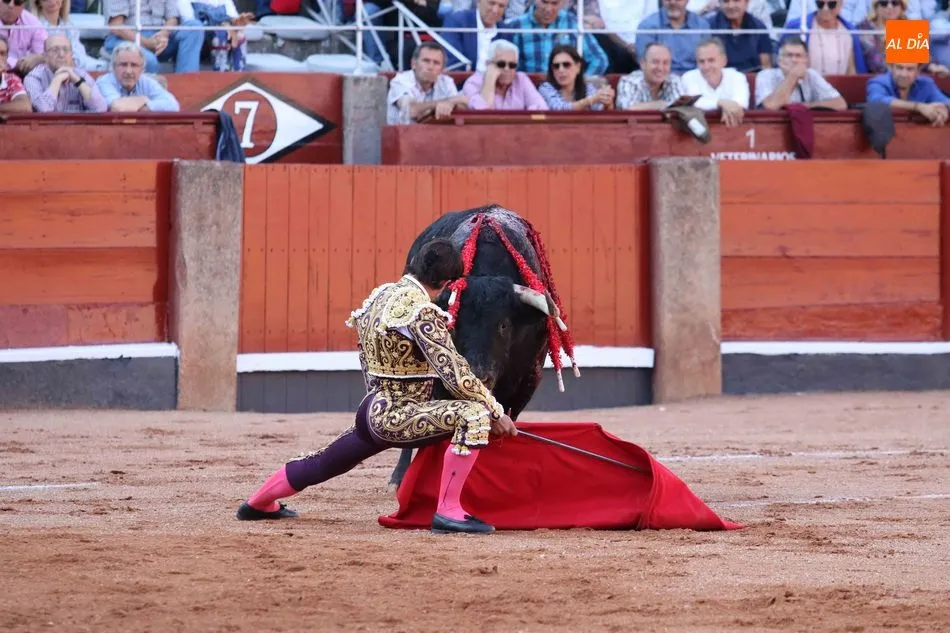 Domingo López Chaves frente a su primero de la tarde | FOTOS: Miguel Hernández