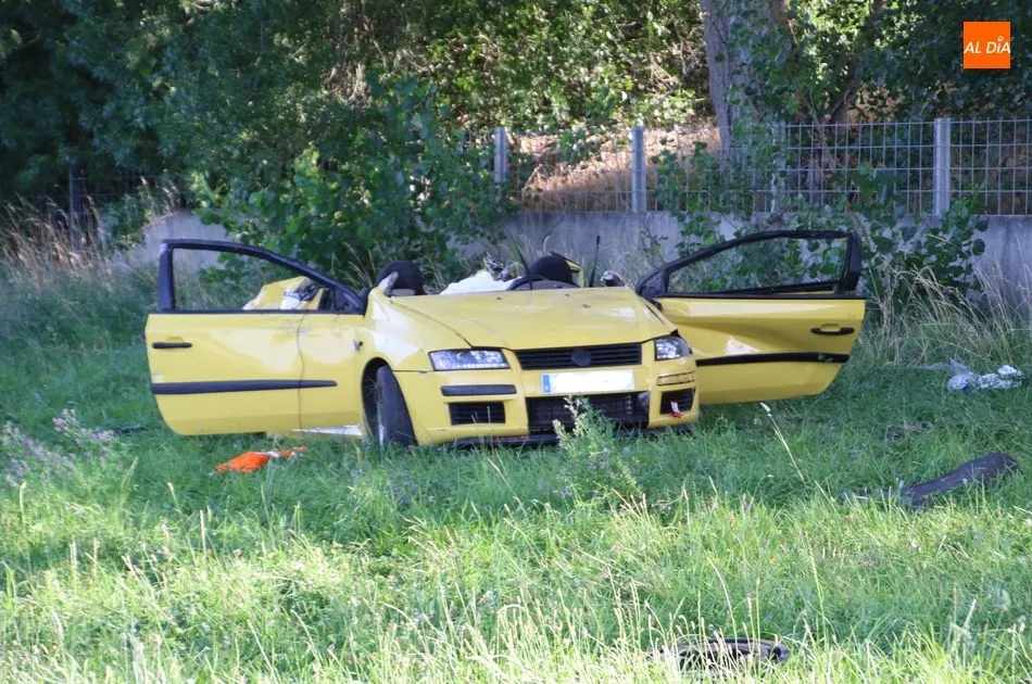 Estado del coche tras el accidente de Galisancho del 21 de julio