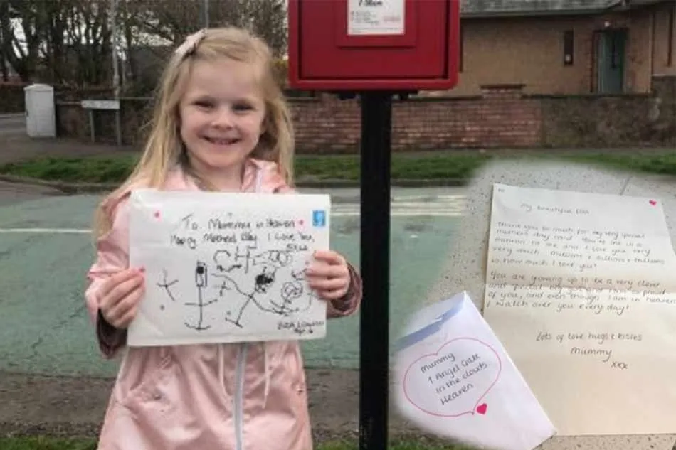 Ella es una niña de cuatro años que había perdido a su madre y decide escribirle una carta. Dirección: EL CIELO.