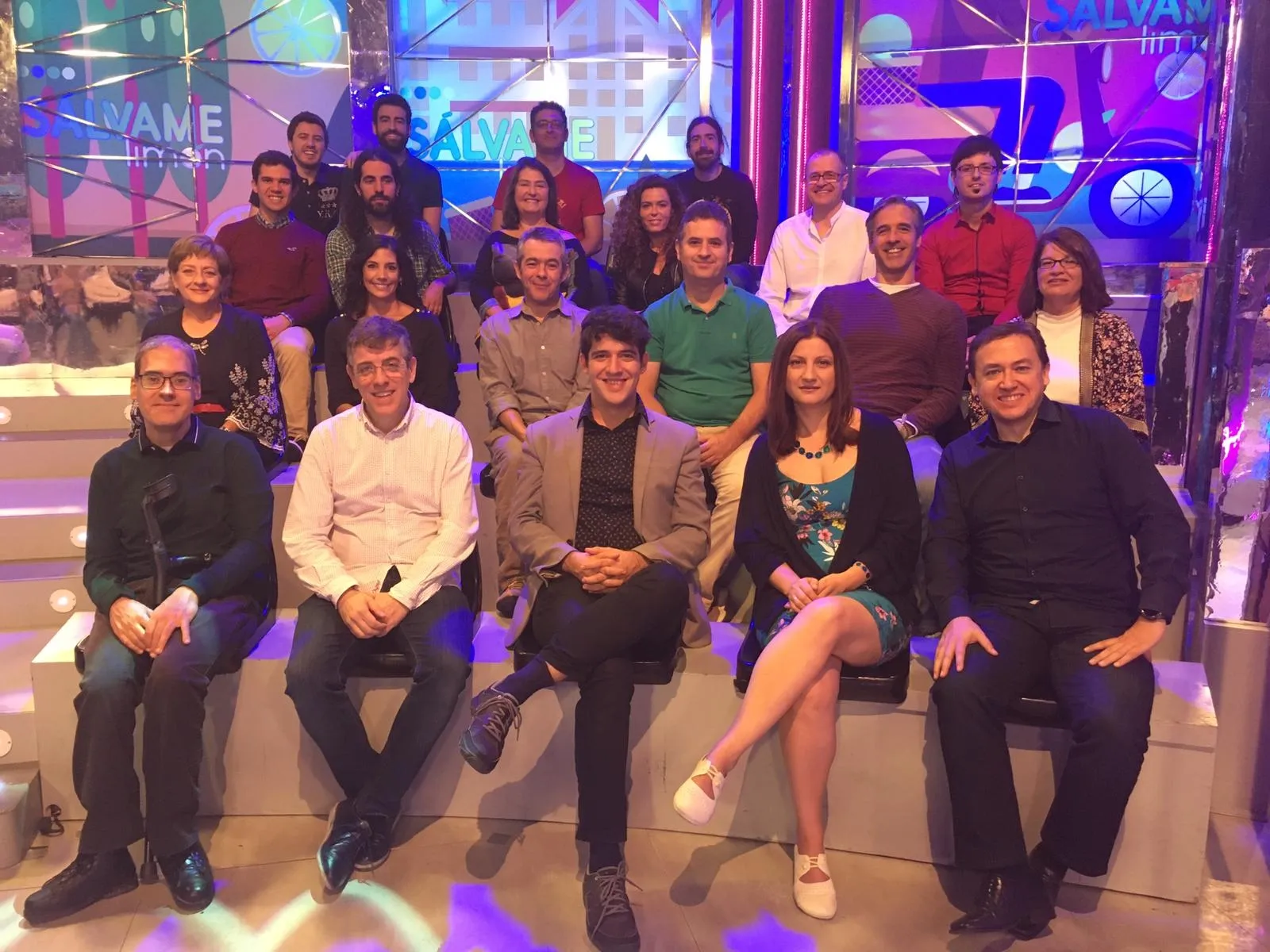 Jero Hernández, junto a otros antiguos concursantes de Pasapalabra, en la presentación del nuevo programa