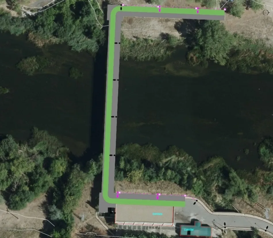 Plano de la futura pasarela entre Tejares y Huerta Otea