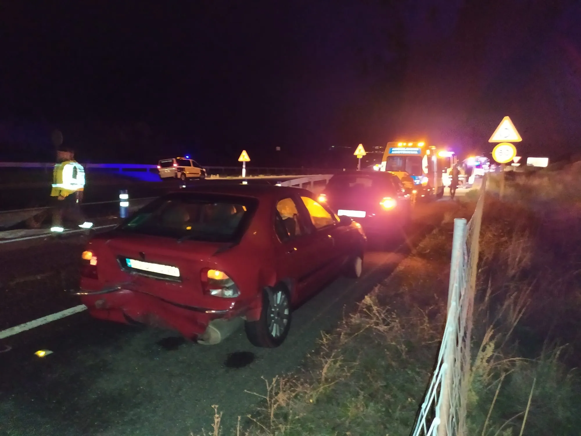 Lugar de los hechos en la A-66 donde se vieron implicados 3 turismos