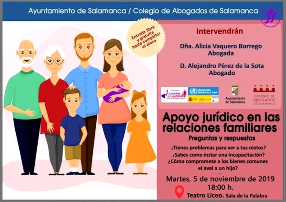 El Ayuntamiento  invita a los mayores a un coloquio sobre apoyo jurídico en las relaciones...