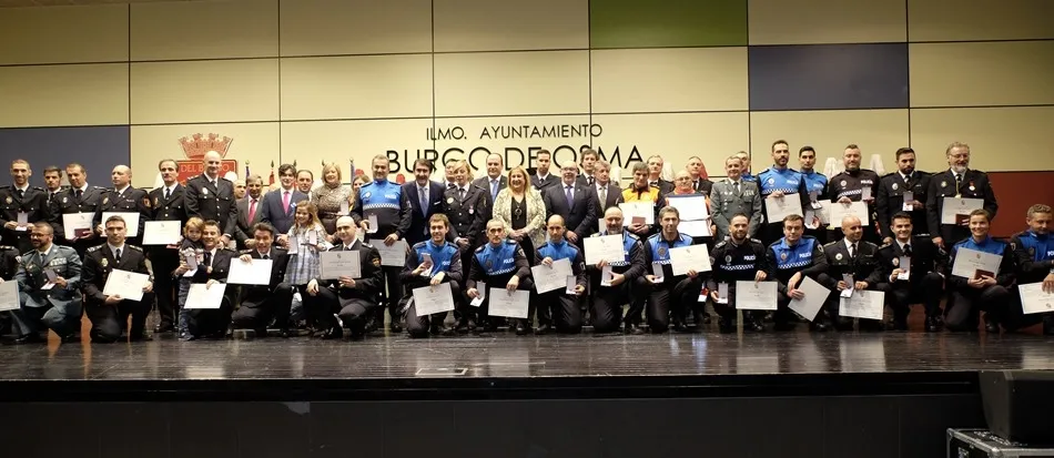 Policías galardonados hoy en El Burgo de Osma
