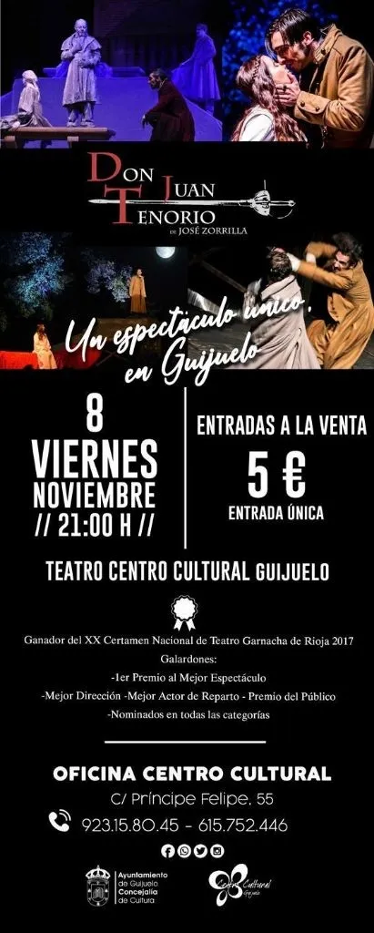Don Juan Tenorio, hoy en el teatro del centro cultural