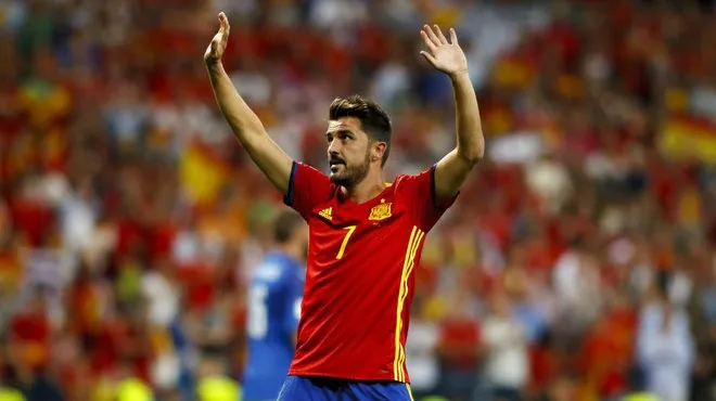 David Villa celebra un gol con España / EP