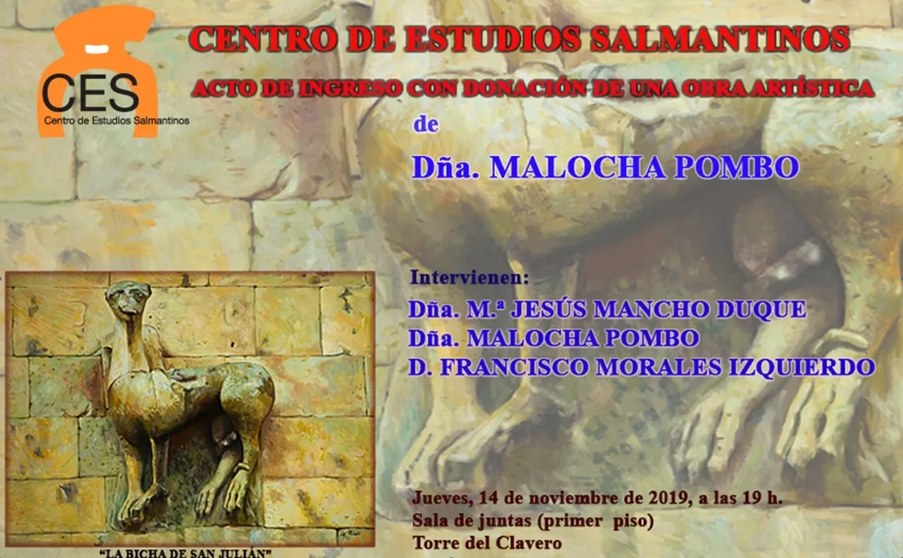 La pintora Malocha Pombo ingresa en el Centro de Estudios Salmantinos, al que dona una de sus obras ...
