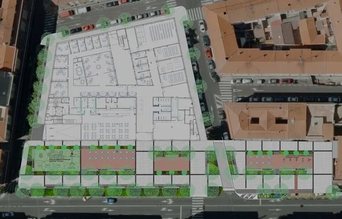 El entorno del Centro de Convivencia ‘Victoria Adrados’ contará con una amplia zona peatonal y ...