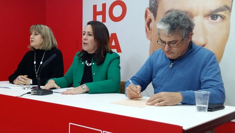 La procuradora del PSOE por Salamanca, Rosa Rubio, el portavoz del Grupo Socialista en la Diputación salmantina, Fernando Rubio, y la Secretaria de Sanidad en la Ejecutiva provincial, María García