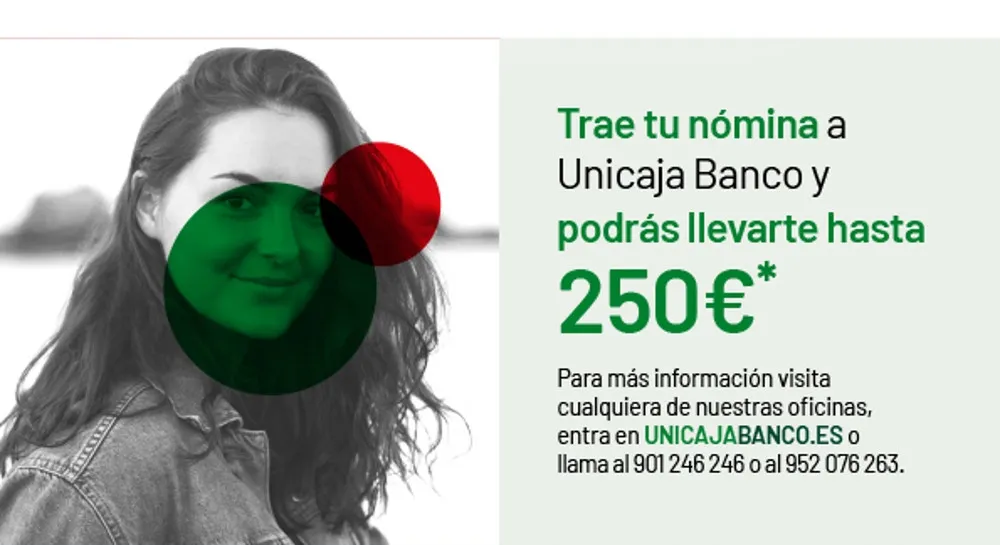 Unicaja Banco vuelve a bonificar la domiciliación denómina con una tarjeta de hasta 250 euros