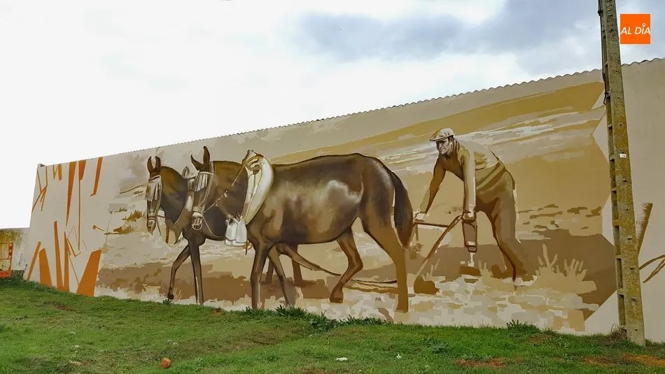 Mural recién inaugurado en Tirados de Vega