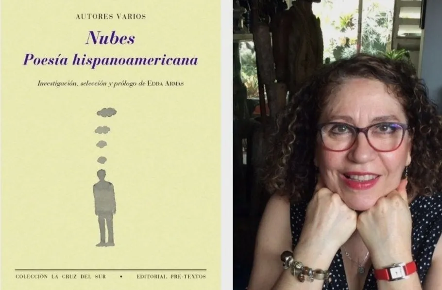 Edda Armas y la portada de la antología