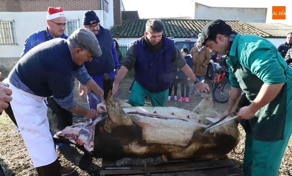 Gran ambiente en Barbadillo con la fiesta de la matanza. Foto de Lydia González