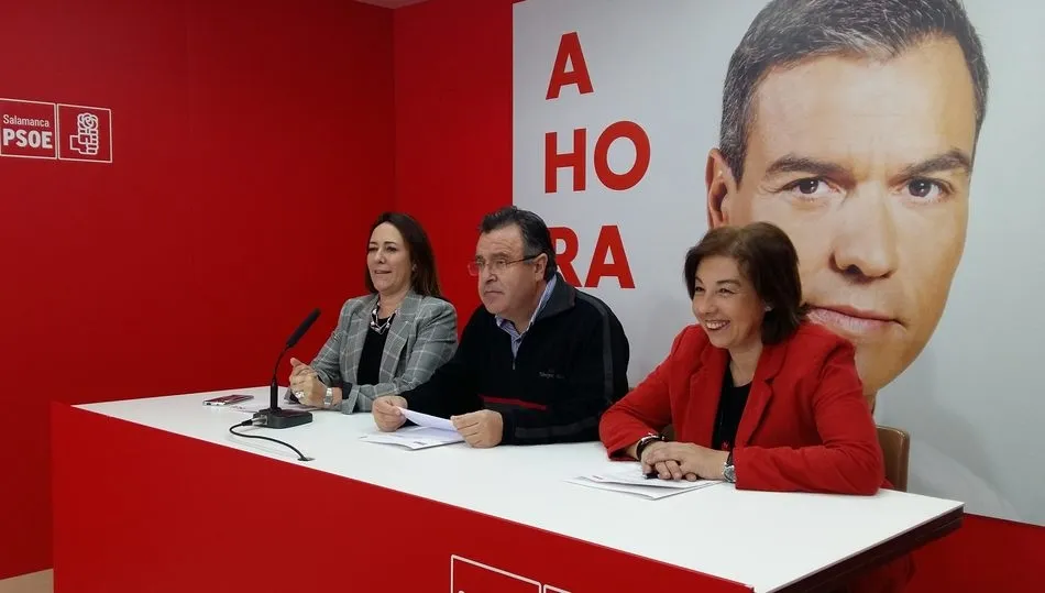 José Ignacio Martín Benito, Rosa Rubio y Carmen García en la rueda de prensa de este miércoles