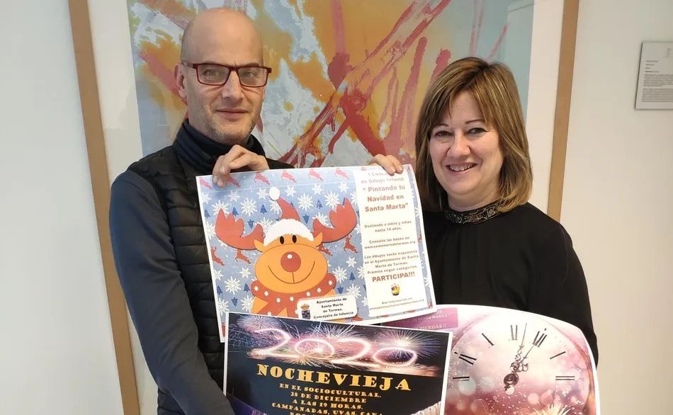 Los concejales Juan Carlos González y Esther Casado presentan las actividades de Nochevieja