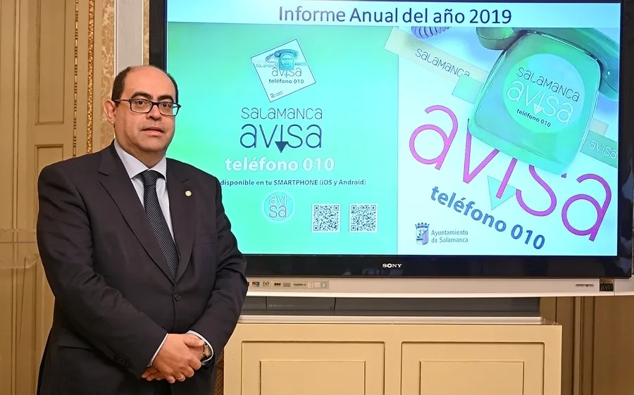 El concejal de Hacienda, Régimen Interior y Contratación, Fernando Rodríguez, presentó los datos de 2019 de Salamanca Avisa