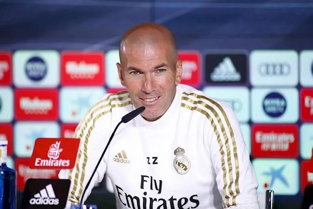 Zidane, en una rueda de prensa del Madrid