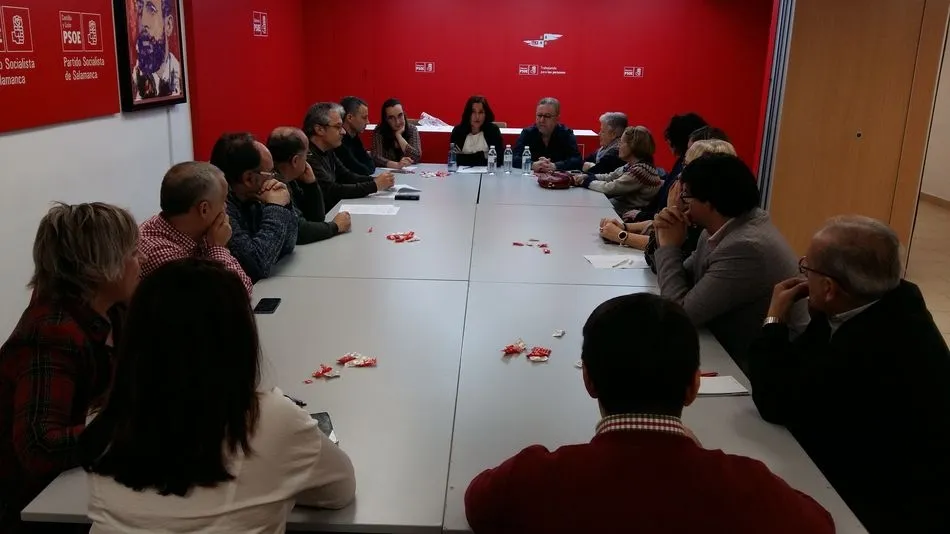 Imagen del encuentro celebrado en la sede del PSOE salmantino