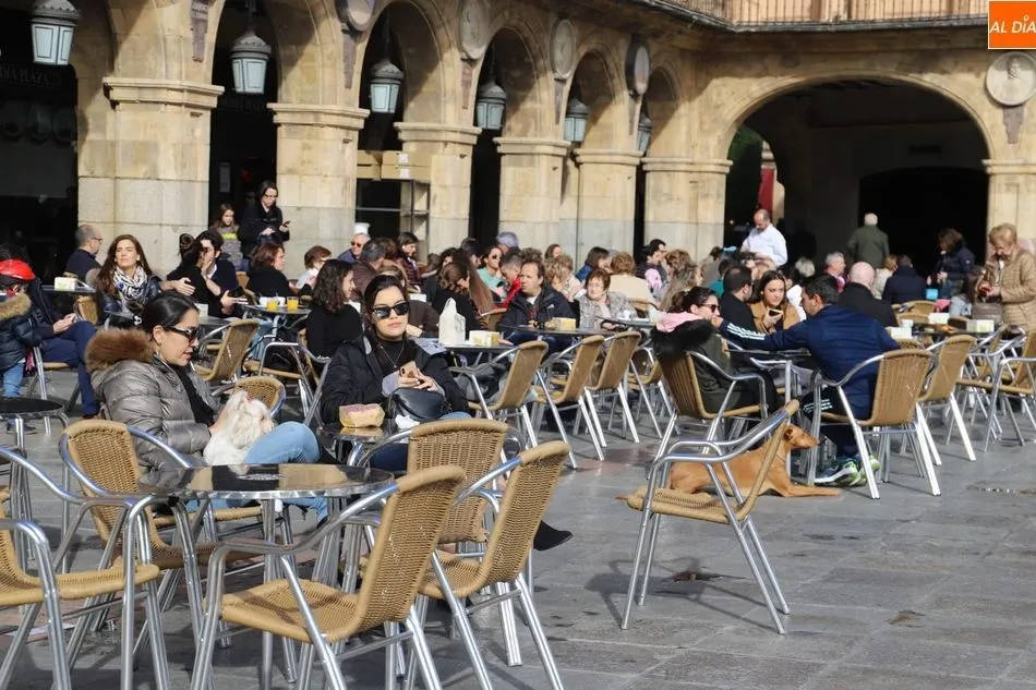 Las terrazas del centro, a rebosar por el ‘veranillo’  