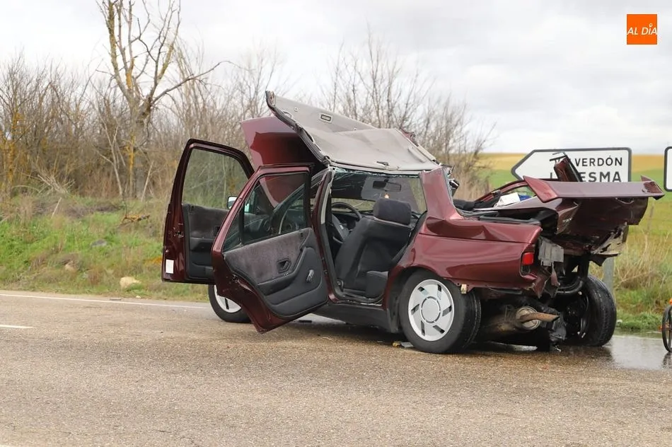 Estado de uno de los vehículos implicados en el accidente