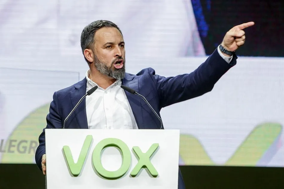 El presidente de Vox, Santiago Abascal, en el Palacio de Vistalegre - Ricardo Rubio - Europa Press