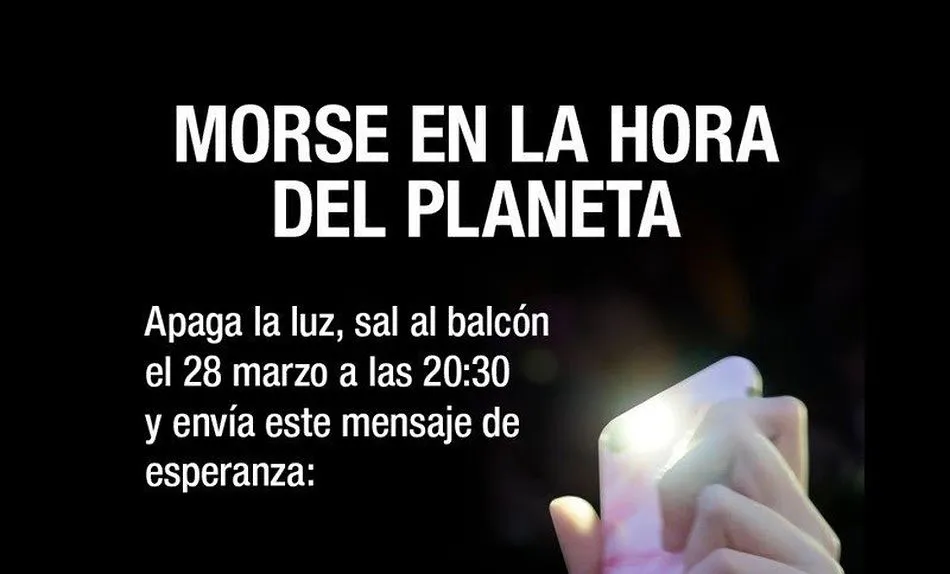 WWF anima a lanzar en morse el mensaje Apaga la luz. Todo irá bien este sábado por La Hora del Planeta este sábado a las 20.30 horas en las ventanas y balcones de toda España. - WWF