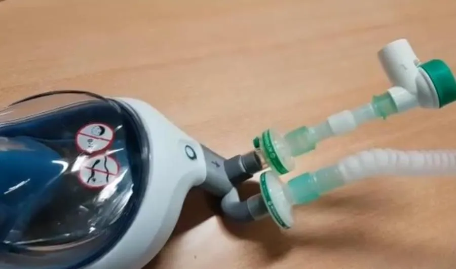 Una de las máscaras adaptadas para usos sanitarios