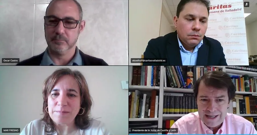 El presidente de Castilla y León, Alfonso Fernández Mañueco, en una videoconferencia sobre este asunto