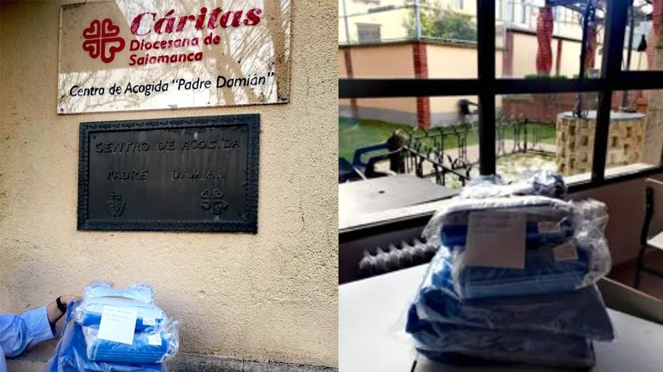 Material de protección contra el coronavirus recibido n la casa de acogida Padre Damián