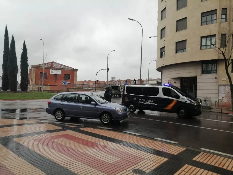 Uno de los controles en Salamanca capital, en concreto, en el paseo de la Estación