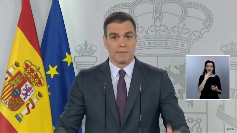 Pedro Sánchez en la rueda de prensa de hoy