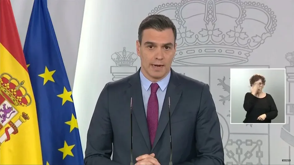 Pedro Sánchez, presidente del Gobierno, en la presentación del plan de desescalada