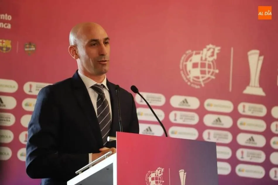 Luis Rubiales, presidente de la RFEF, en un acto en Salamanca. Foto de archivo