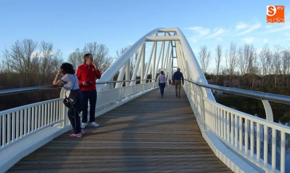 La pasarela peatonal que une la Isla del Soto con La Aldehuela | ARCHIVO