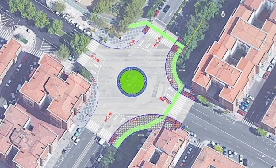 Plano de la nueva glorieta de Federico Anaya