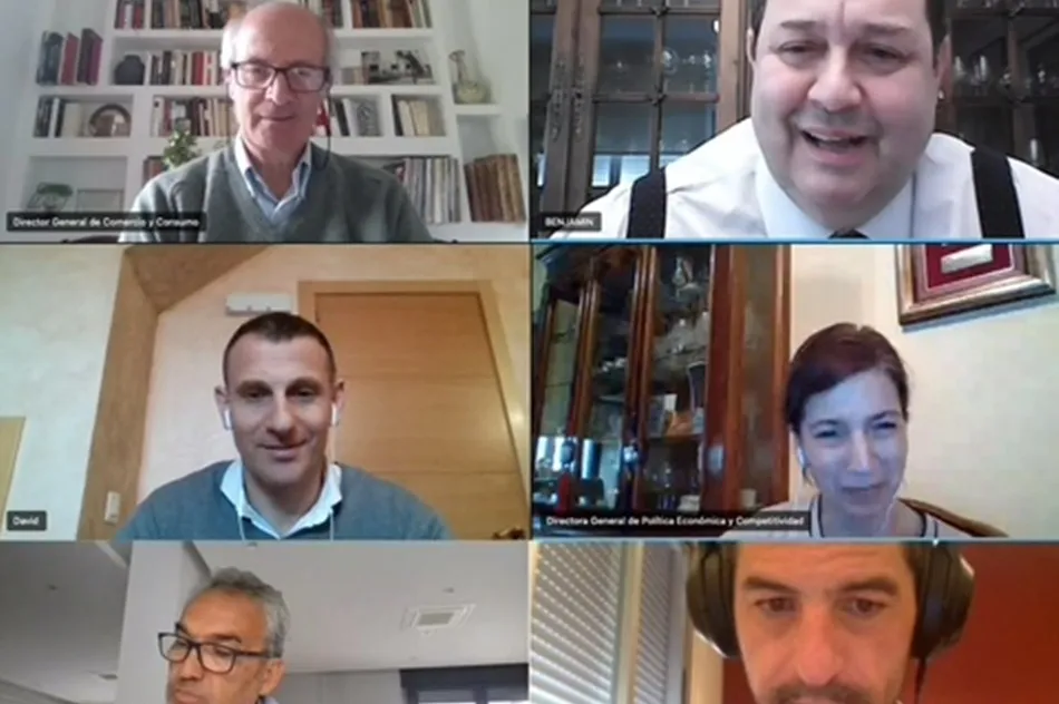 Algunos de los participantes en la reunión telemática